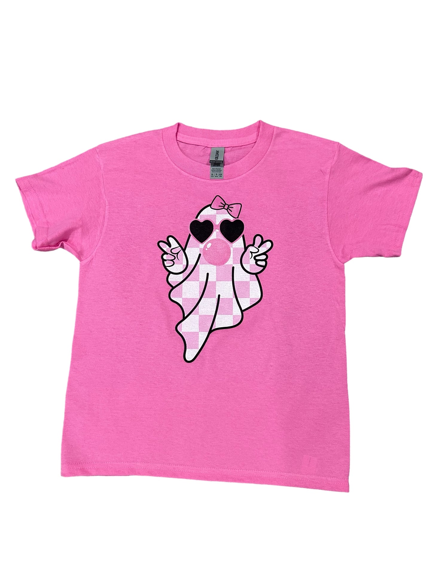 Pink Bubble Gum Ghost - Gildan Heavy Cotton Youth